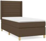vidaXL Boxspringbett mit Matratze Dunkelbraun 90x190 cm Stoff1389055