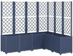 vidaXL Pflanzk&uuml;bel mit Rankgitter Blaugrau 160x120x140 cm PP 367876