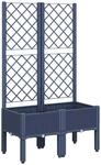 vidaXL Pflanzk&uuml;bel mit Rankgitter Blaugrau 80x40x142 cm PP 367921