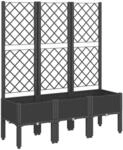 vidaXL Pflanzk&uuml;bel mit Rankgitter Schwarz 120x40x142 cm PP 367928
