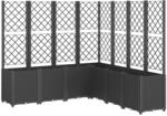 vidaXL Pflanzk&uuml;bel mit Rankgitter Schwarz 160x160x140 cm PP 367883