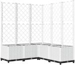 vidaXL Pflanzk&uuml;bel mit Rankgitter Wei&szlig; 120x120x136 cm PP 153288