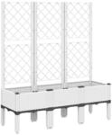vidaXL Pflanzk&uuml;bel mit Rankgitter Wei&szlig; 120x40x142 cm PP 367929