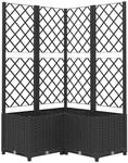 vidaXL Pflanzk&uuml;bel mit Spalier Schwarz 80x80x136 cm PP 318275