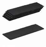 Relaxdays Servierplatten 6er Set Schiefer Anthrazit Beschriftbar Rutschfest 0,8 cm x
