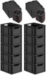 PROREGAL SuperSparSet 10x Eurobox Nextgen Grip Mit Scharnierdeckel Und Schwarzen