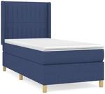 vidaXL Boxspringbett mit Matratze Blau 90x190 cm Stoff1378125