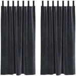 vidaXL Vorh&auml;nge 2 Stk Dunkelgrau 140 x 175 cm Samt 4107234
