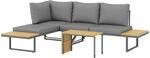 Outsunny Gartenm&ouml;bel-Set Akazienholz Stahl 175L x 65B x 70H cm Hellgrau