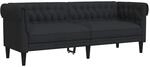 vidaXL Chesterfield-Sofa 3-Sitzer Schwarz Stoff 372558