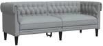 vidaXL Chesterfield-Sofa 3-Sitzer Hellgrau Stoff 372556