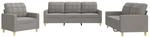 vidaXL 3-Tlg Sofagarnitur mit Kissen Taupe Stoff 3201249