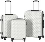 vidaXL Hartschalen-Trolley-Set 3 Stk Helles Silber ABS 91887
