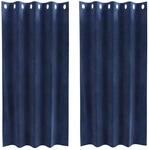 vidaXL Vorh&auml;nge 2 Stk Dunkelblau 140 x 175 cm Samt 4107194