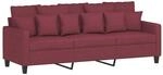 vidaXL 3-Sitzer-Sofa Weinrot 180 cm Stoff 359281