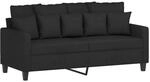 vidaXL 2-Sitzer-Sofa Schwarz 140 cm Stoff 359271