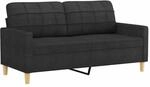 vidaXL 2-Sitzer-Sofa Schwarz 140 cm Stoff 359095