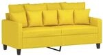 vidaXL 2-Sitzer-Sofa Hellgelb 140 cm Stoff 359272