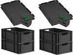PROREGAL SuperSparSet 4x Eurobox Nextgen Grip Mit Scharnierdeckel Und Gr&uuml;nen