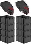 PROREGAL SuperSparSet 8x Eurobox Nextgen Grip Mit Scharnierdeckel Und Roten