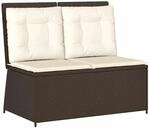 vidaXL Gartenbank mit Kissen Braun Poly Rattan 3394468