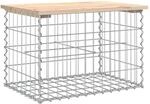 vidaXL Gartenbank aus Gabionen 63x44x42 cm Massivholz Kiefer