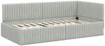 vidaXL Eckbettgestell mit Kopfteil Hellgrau 100 x 200 cm Stoff 42016276