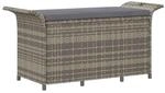 vidaXL Gartenbank mit Kissen Grau 116x46x57 cm Poly Rattan