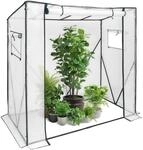 WOLTU Foliengew&auml;chshaus PE Halbtransparent 200x77x146/169 cm Wei&szlig;