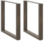 vidaXL Esstischbeine U-Form 2 Stk Naturstahl 90x72-73 cm Stahl 4013195