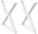 vidaXL Esstischbeine 2 Stk Wei&szlig; 90x72-73,3 cm Stahl 4012733