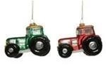 Kaemingk Christbaumschmuck Traktor Glas 9 cm Gruen Rot 1 Stueck Zufallsprinzip