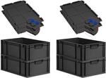 PROREGAL SuperSparSet 4x Eurobox Nextgen Grip Mit Scharnierdeckel Und Blauen