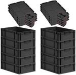 PROREGAL SuperSparSet 10x Eurobox Nextgen Grip Mit Scharnierdeckel Und Schwarzen