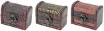 HMF 6415-108 Schatztruhe 3er Set Schatzkiste Holzkiste Ringbox 8 x 5 x 6 cm