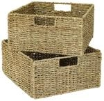 HMF 37043-S2 Aufbewahrungskorb Korb Geflochten Seegras Kallax Halbes Fach 30 x...