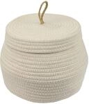 HMF 39031-MH-30 Aufbewahrungskorb Badezimmer Rund Korb Deckel Baumwolle Hoch 25...
