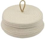 HMF 39031-MF-30 Aufbewahrungskorb Badezimmer Rund Korb Deckel Baumwolle Flach...