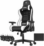 KESSER Gaming Stuhl Ergonomisch mit Kopfst&uuml;tze 150 kg Belastbar Schwarz Wei&szlig;