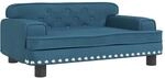 vidaXL Hundebett Blau 70x45x30 cm Samt 171882