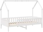 vidaXL Kinderbett Hausbett Wei&szlig; 90x200 cm Massivholz Kiefer 850702
