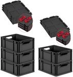PROREGAL SuperSparSet 5x Eurobox Nextgen Grip Mit Scharnierdeckel Und Roten