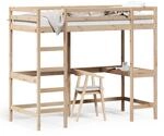 vidaXL Hochbett mit Schreibtisch 90x200 cm Massivholz Kiefer 842850
