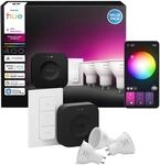 Philips Hue Starter Kit Hue Bridge Pro inkl. 3 x LED-Leuchtmittel GU10 & Dimmer