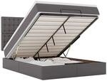 vidaXL Ottoman-Bett mit Matratze und LEDs Grau 140x190 cm Kunstleder 3313853