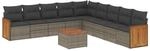 vidaXL 10-tlg Garten-Sofagarnitur mit Kissen Grau Poly Rattan Modell 92