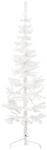 vidaXL K&uuml;nstlicher Halb-Weihnachtsbaum mit St&auml;nder Schlank Wei&szlig; 120 cm