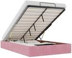 vidaXL Ottoman-Bett ohne Matratze Rosa 120x200 cm Samt 3310960