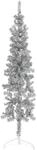 vidaXL K&uuml;nstlicher Halb-Weihnachtsbaum St&auml;nder Schlank Silbern 120 cm