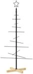 vidaXL Weihnachtsbaum Metall mit Holzst&auml;nder Schwarz 120 cm
